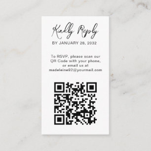 QR Code minimal photo online RSVP Enclosure Card