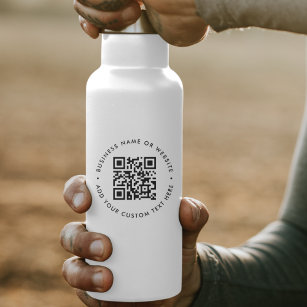 QR Code Minimal Professional Branded Water Bottle