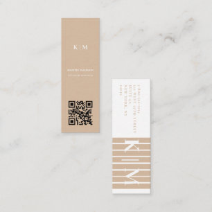 Qr code Minimal trendy  Interior Designer Mini Business Card