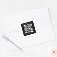 QR Code Minimal Wedding Save the Date Black