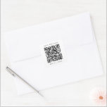 QR Code Minimal Wedding Save the Date Square Sticker<br><div class="desc">Simple wedding save the date sticker with your QR code. For more advanced customisation of this design,  please click the BLUE DESIGN TOOL BUTTON above!  Matching items are also available.</div>