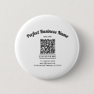QR Code Minimalist Black And White Simple Clear 6 Cm Round Badge
