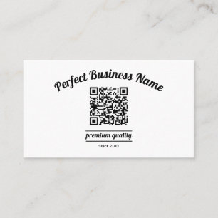 QR Code Minimalist Black And White Simple Clear Business Card