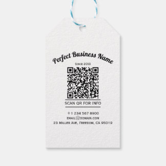 QR Code Minimalist Black And White Simple Clear Gift Tags