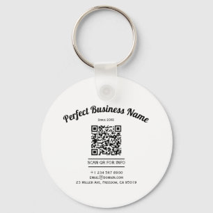 QR Code Minimalist Black And White Simple Clear Key Ring