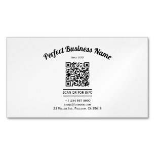 QR Code Minimalist Black And White Simple Clear Magnetic Business Card