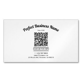 QR Code Minimalist Black And White Simple Clear Magnetic Business Card