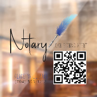 QR Code Minimalist Blue & White Notary
