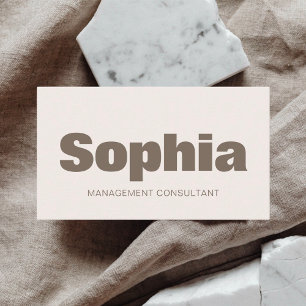 QR Code Minimalist Bold Light Beige Business Card