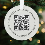 QR Code | Minimalist Clean Simple Grey Ornament<br><div class="desc">A simple custom grey QR code ornament template in a modern minimalist style which can be easily updated with your QR code,  business name or website and custom text,  eg. scan me to...  #QRcode #christmas #decoration #business</div>
