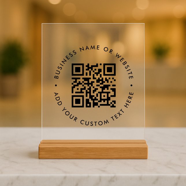 QR Code Minimalist Clean Simple Promotional Acrylic Sign (Creator Uploaded)