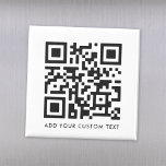 QR Code Minimalist Clean Simple White Custom Text Magnet<br><div class="desc">A simple custom white QR code magnet template in a modern minimalist style which can be easily updated with your QR code and custom text,  eg. scan me to...  #QRcode #magnet #business</div>
