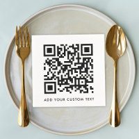 QR Code Minimalist Clean Simple White Custom Text