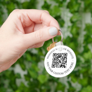 QR Code   Minimalist Clean Simple White Scan Me Key Ring