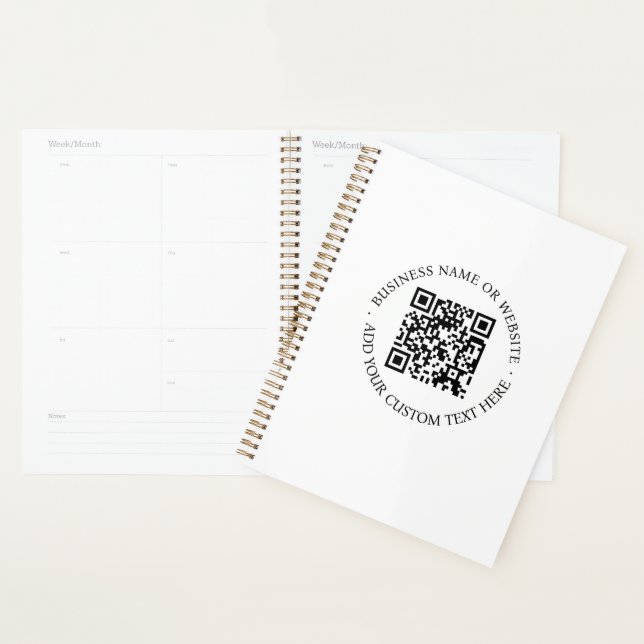 QR Code | Minimalist Clean Simple White Scan Me Planner (Display)