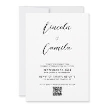 QR Code | Minimalist Elegant Script Budget Wedding