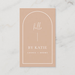 QR Code Minimalist Pink Blush Arch Beautician Business Card