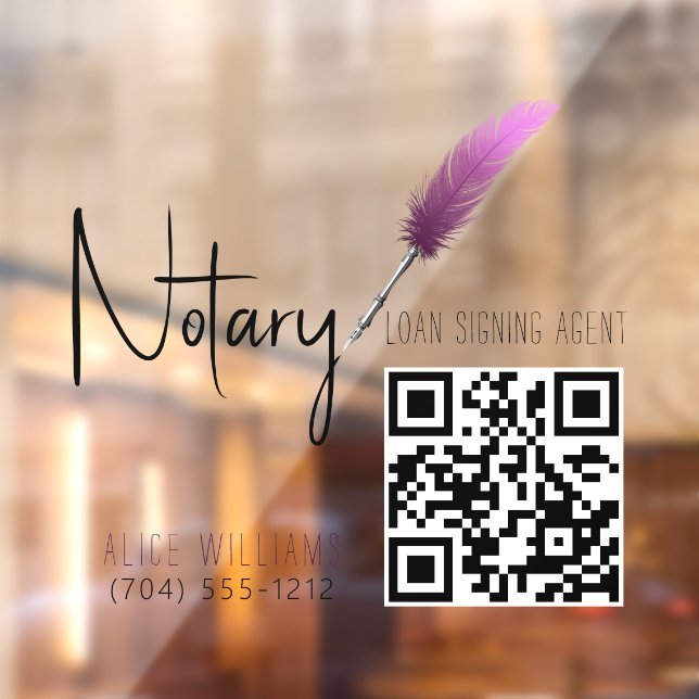 QR Code Minimalist Pink & White Notary  (Sheet 2)