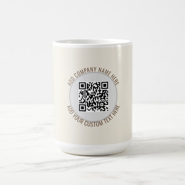 QR Code Minimalist Simple Grey Coffee Mug (Center)