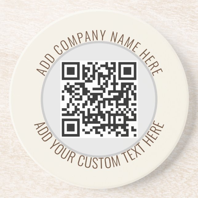 QR Code Minimalist Simple Grey Round Budget  Coaster (Front)