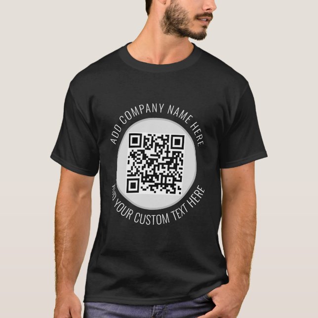 QR Code Minimalist Simple Grey Round Budget  T-Shirt (Front)