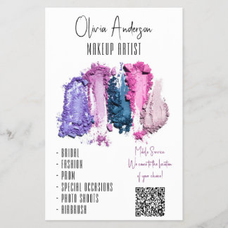 QR Code Modern Beauty Swatch Makeup Artist Flyer