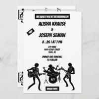 QR Code Modern Black and Withe  Music Wedding