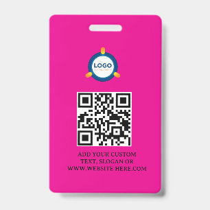 QR Code Modern Black Business Logo Event ID Badge