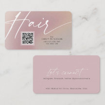 QR code modern business cards for hair stylist
