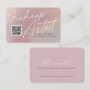QR code modern business cards for makeup artist