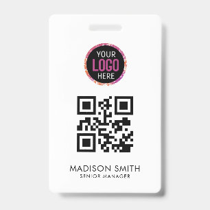 QR Code   Modern  Business Logo Event Badge ID Badge