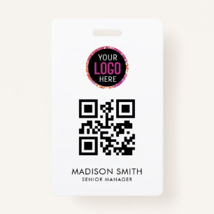QR Code Modern Business Logo Event Badge ID Badge