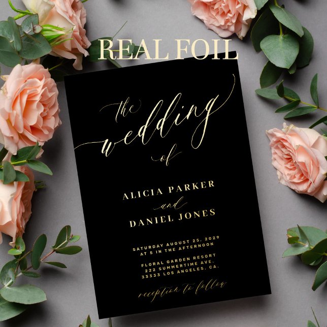 QR code modern elegant gold black wedding  (Creator Uploaded)