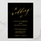 QR code modern elegant gold black wedding