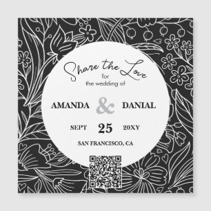 QR Code Modern Floral Calligraphy Wedding Website