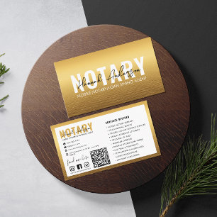 QR Code   Modern Gold Mobile Notary Public Business Card