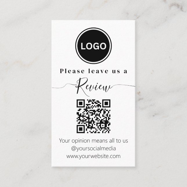 QR code Modern | Leave us a review Business Card (Front)