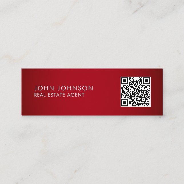QR Code Modern Mini Business Card (Front)