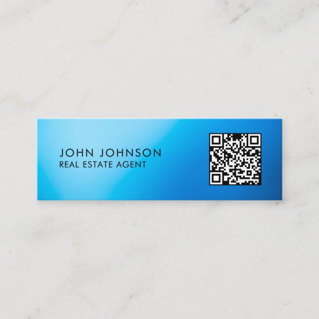 QR Code Modern Mini Business Card (Front)
