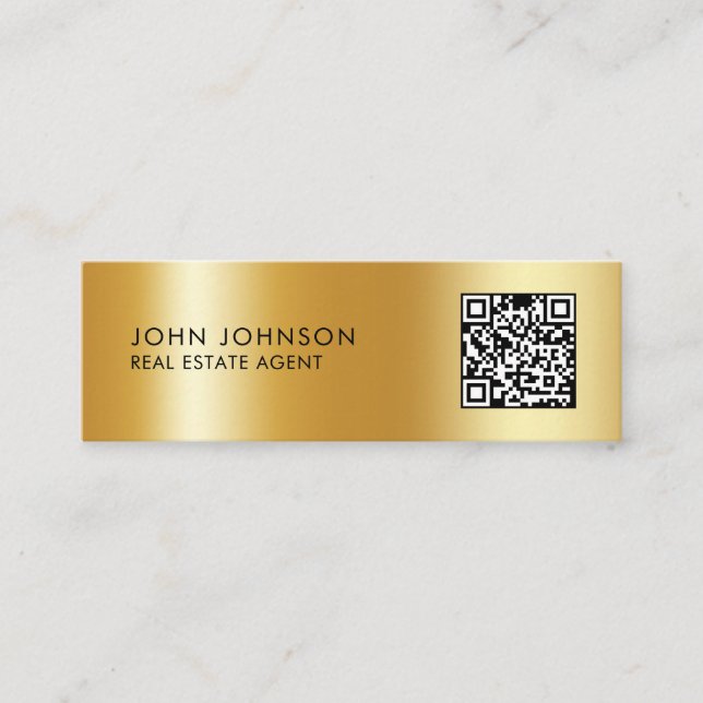 QR Code Modern Mini Business Card (Front)