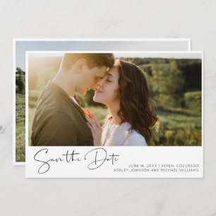 QR Code Modern Minimalist 2 Photo Engagement  Save The Date