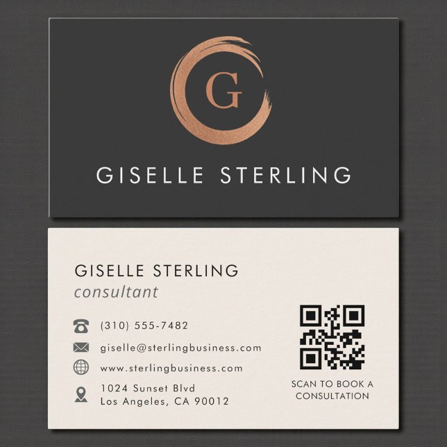 QR Code Modern Minimalist  Business Card (Creator Uploaded)