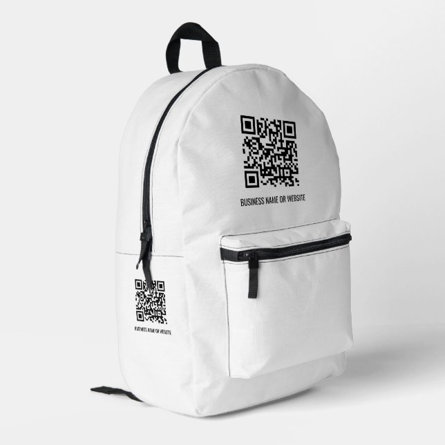 QR Code Modern Minimalist Business Promotional Printed Backpack (Back Corner Left)
