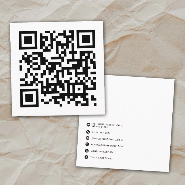 QR Code Modern Minimalist Business Square Business Card (QR Code Modern Minimalist Business Square Business Card)