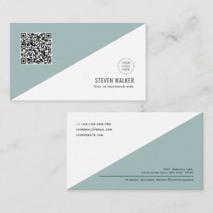 QR code Modern Minimalist Clean Corporate Business Card
