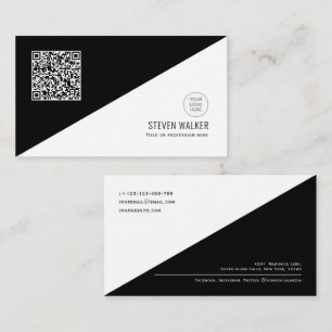 QR code Modern Minimalist Clean Corporate Business Card