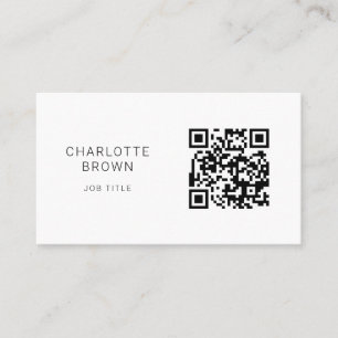 QR Code Modern Minimalist Contemporary Business Card