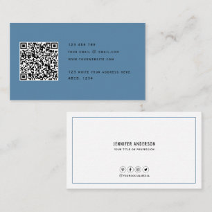 QR code Modern Minimalist Elegant Clean Simple  Bu Business Card