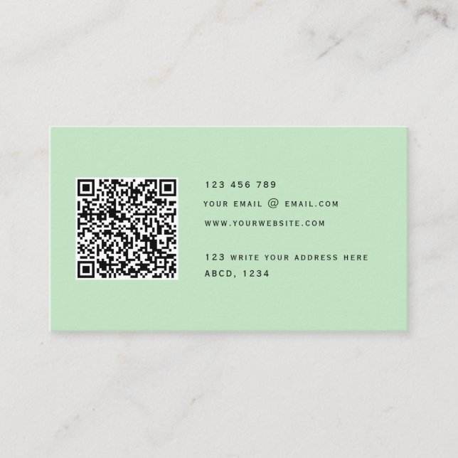 QR code Modern Minimalist Elegant Clean Simple  Business Card (Front)