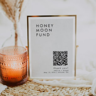 QR Code Modern Minimalist Honeymoon Fund Sign Invitation